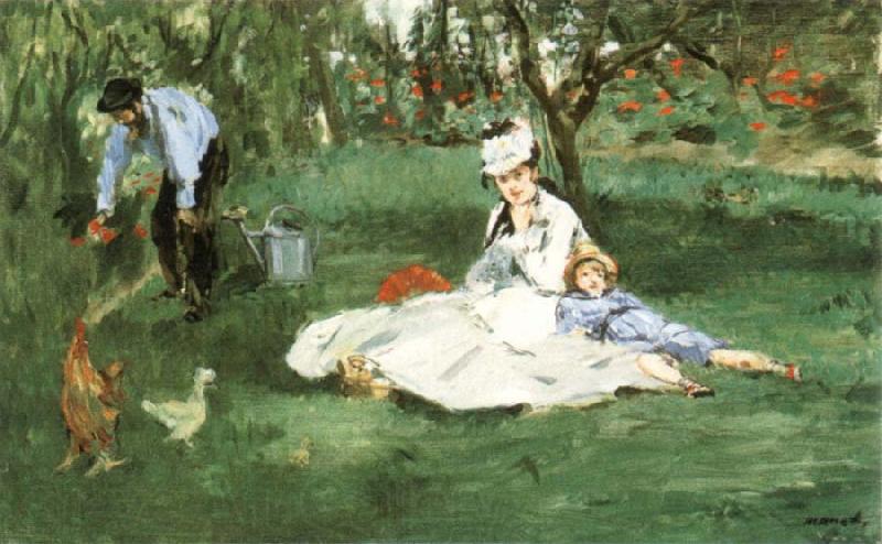 Edouard Manet The Monet Family in the Garden